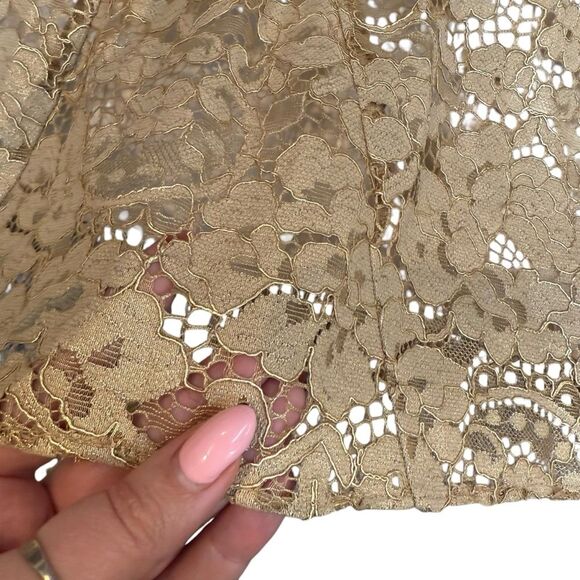 Lilly Pulitzer Sz 10 Aubrianna Strapless Midi Dress Gold Lace Metallic Gown NWT - Picture 9 of 14